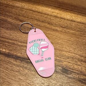 Pink Pickleball Social Club Keychain